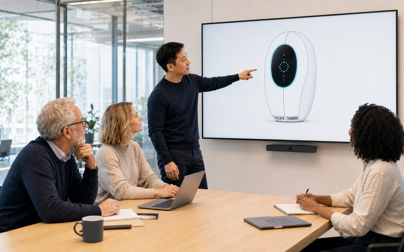A product definition workshop in a meeting room